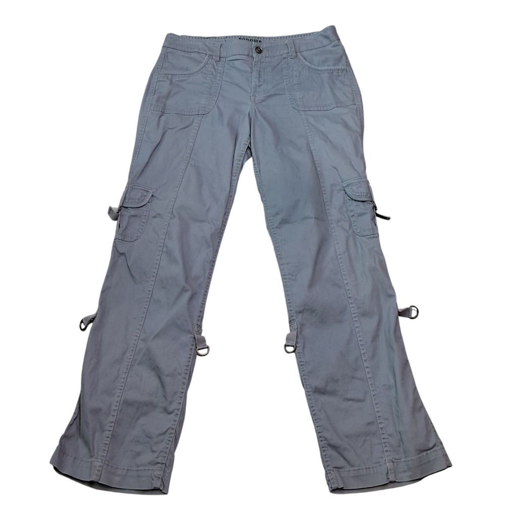 Sonoma Life + Style Gray Cargo Pants Womens 10 Straight Leg Utility D-Ring